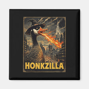 Aimant Honkzilla Goose Halloween Silly Goose Horreur Spor