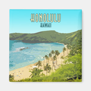 Aimant Honolulu Hanauma Bay Beach Hawaii Vintage