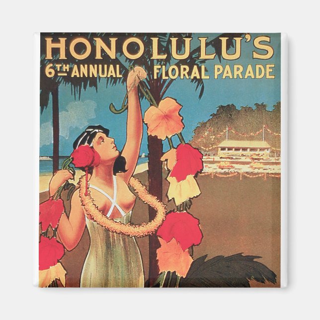 Aimant Honolulu, Hawaii 6e Parade florale annuelle 1911 (Devant)
