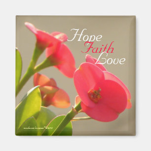 Aimant Hope Faith Love/ Floral