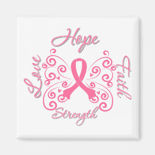 Aimant Hope Faith Love Strengve Cancer du sein
