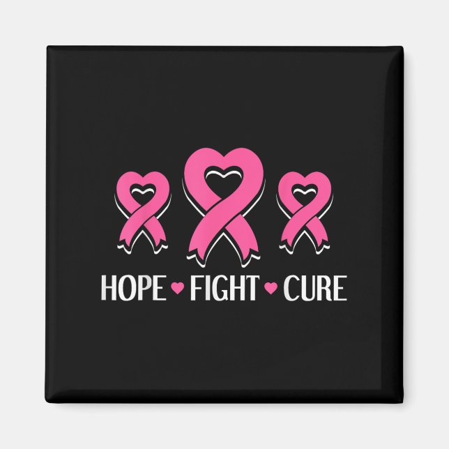 Aimant Hope Fight Cure - Mois de sensibilisation au cance (Devant)