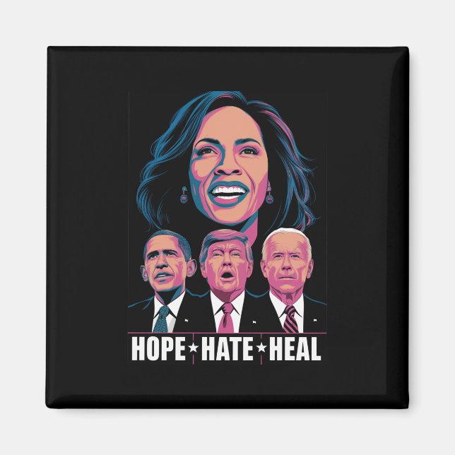 Aimant Hope Hate Heal Rise Kamala 2024 (Devant)