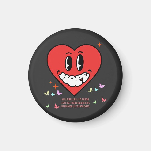 Aimant Hope Heart | Message positif | Amour personnel (Devant)