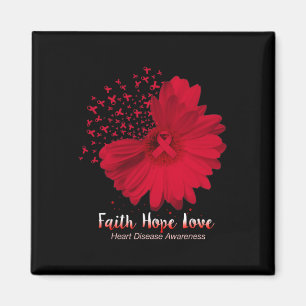 Aimant Hope Love Heart Disease Awareness Sunflower