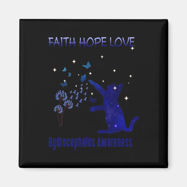 Aimant Hope Love Hydrocephalus Awareness 2 (Devant)