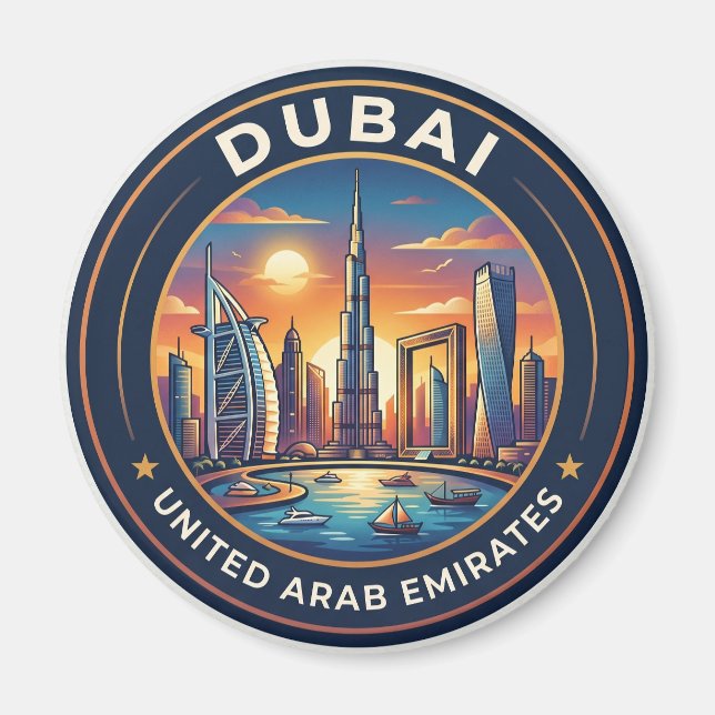 Aimant Horizon de Dubaï Émirats arabes unis (Devant)