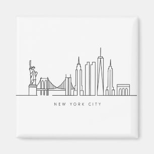 Aimant Horizon de New York minimaliste en ligne art