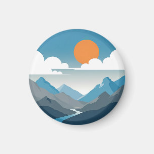 Aimant Horizon Tranquille Art minimaliste de paysage de