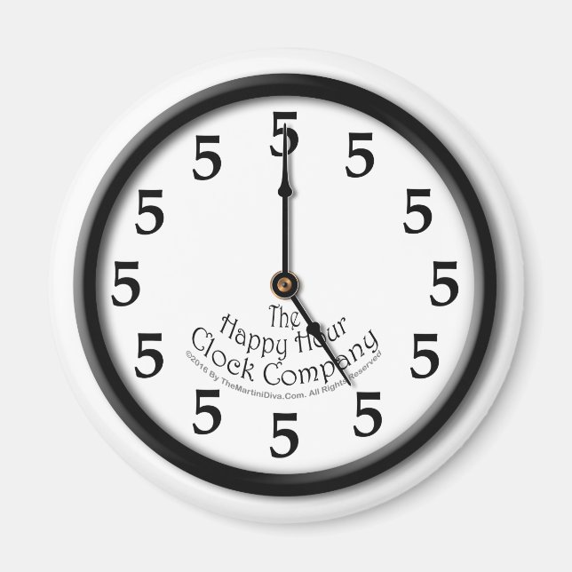 AIMANT HORLOGE CINQ HEURES (Devant)