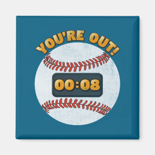 Aimant Horloge de lancer de baseball 15 secondes Design