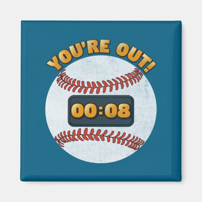 Aimant Horloge de lancer de baseball 15 secondes Design (Devant)