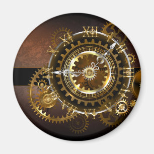 Aimant Horloge Steampunk avec des engrenages anciens