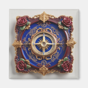 Aimant Horloge Sundial Art Victorien Géométrique Coloré