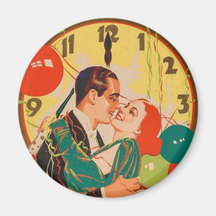 Aimant Horloge vintage Art Déco du baiser de la Saint-Syl