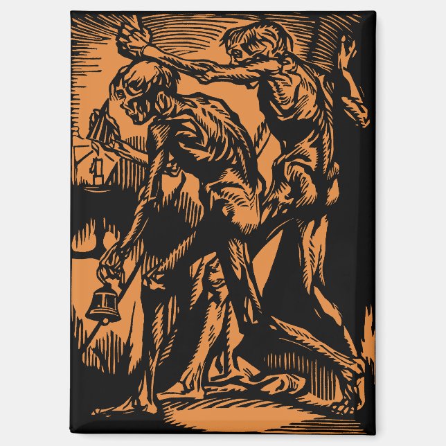 Aimant Horreurs cachées des mineurs morts pour Halloween (Recto)