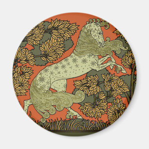 Aimant Horse Arts médiévaux Artisanat Art Nouveau