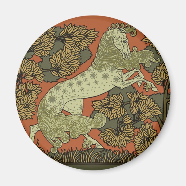 Aimant Horse Arts médiévaux Artisanat Art Nouveau (Devant)