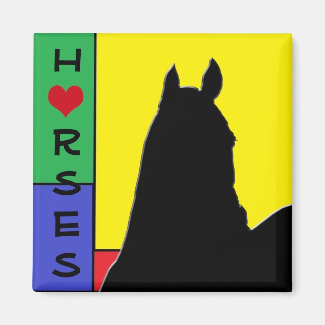 Aimant Horsess I (couleurs primaires) (Devant)