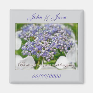 Aimant Hortensia bleu de dentelle de bénédictions de jo