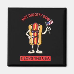 Aimant Hot Diggity Chien Juillet 4 Patriotique Patriotiqu
