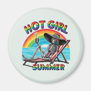 Aimant Hot Girl Summer Skeleton Retro Beach Design
