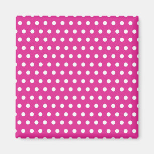 Aimant Hot rose Fuchsia et blanc Pois Motif cadeau