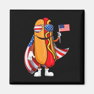 Aimant Hotdog Sungles Drapeau américain Usa 4 juillet drô
