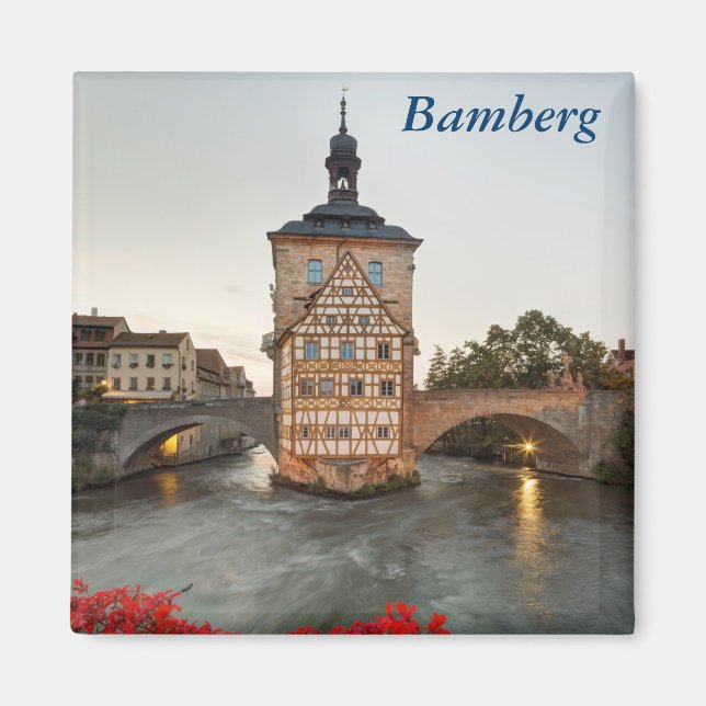 Aimant Hôtel de ville Bamberg et pont Obere (Devant)