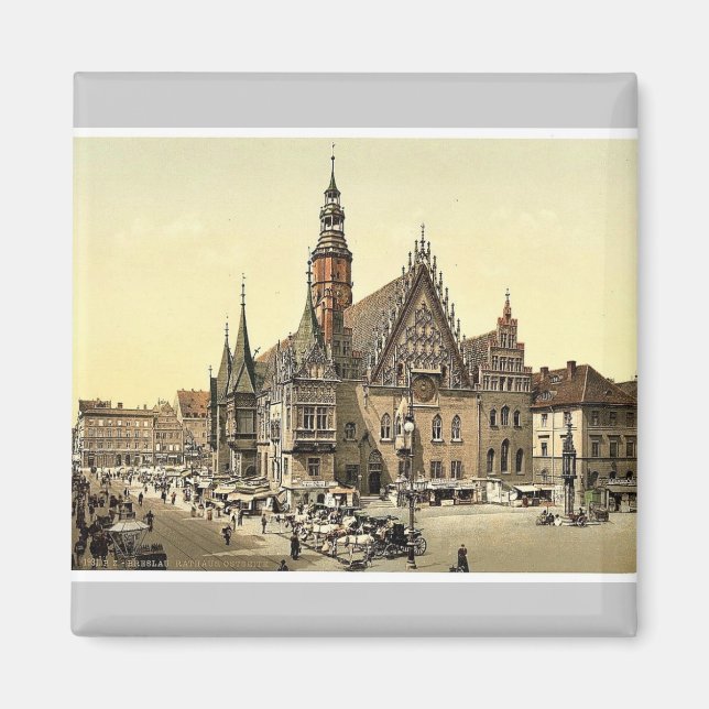 Aimant Hôtel de ville de l'est, Breslau, Silésie, Allemag (Devant)