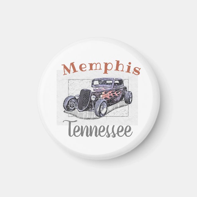 Aimant Hotrod Vintage "Memphis Tennessee" (Devant)
