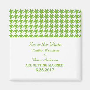 Aimant Houndstooth Enregistrer l'aimant de date, vert
