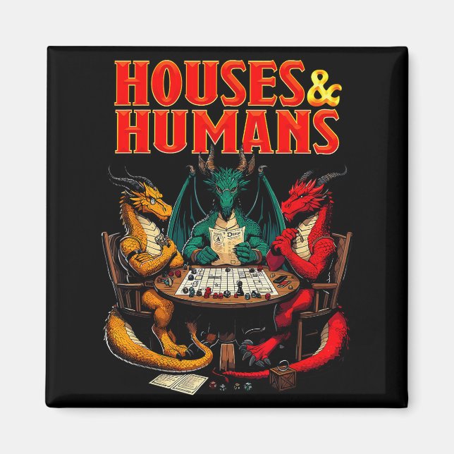 Aimant Houses And Humans Funny Tabletop Rpg Dice Game Par (Devant)