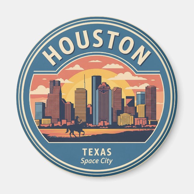 Aimant Houston Texas vintage (Devant)