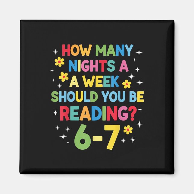 Aimant How Many Nights A Week Should You Be Reading 6-7 B (Devant)
