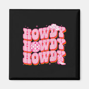 Aimant Howdy Southern Western Girl Country Rodeo Rose Cow