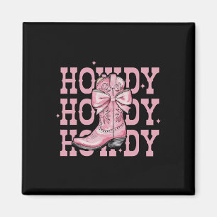 Aimant Howdy Southern Western Girl Country Rodeo Rose Cow