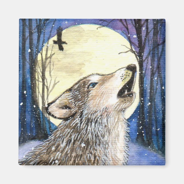 Aimant Howling - Wolf Art (Devant)