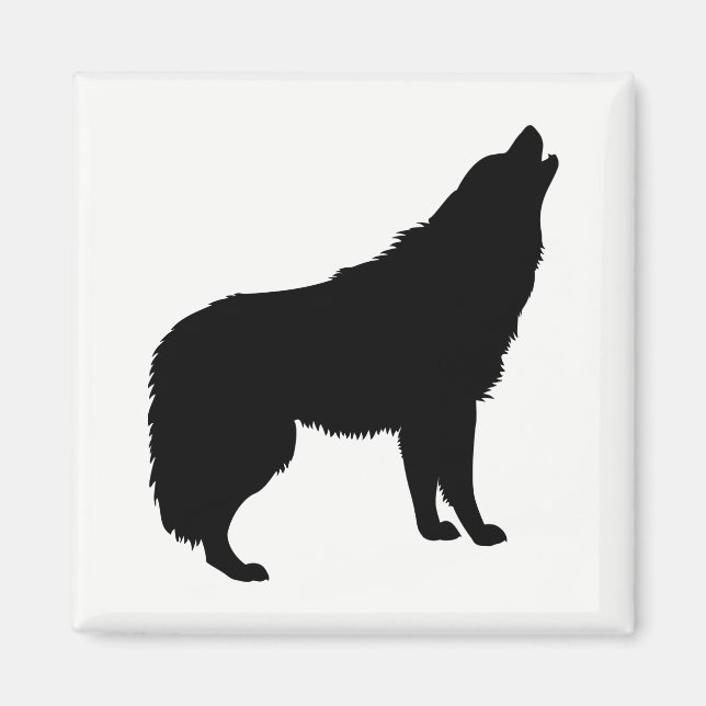 Aimant Howling Wolf Silhouette (Devant)