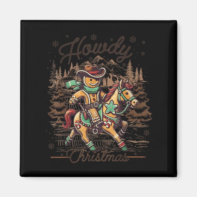 Aimant Howy Christmas Gingerbread Cowboy Ride Horse West (Devant)