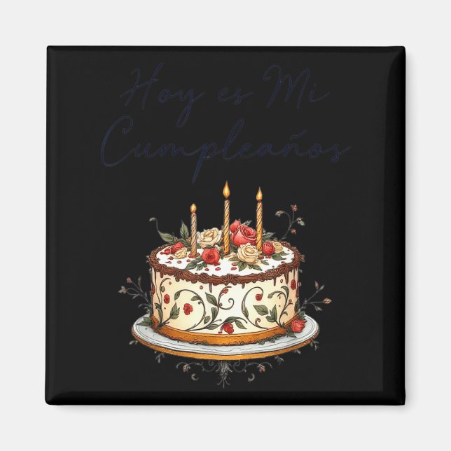 Aimant Hoy Es Mi Cumpleaños Con Cake Spanish Birthday Gif (Devant)
