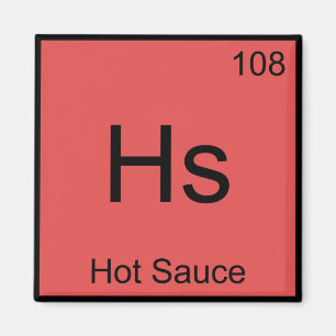 Aimant Hs - Symbole d'élément de chimie de sauce piquante