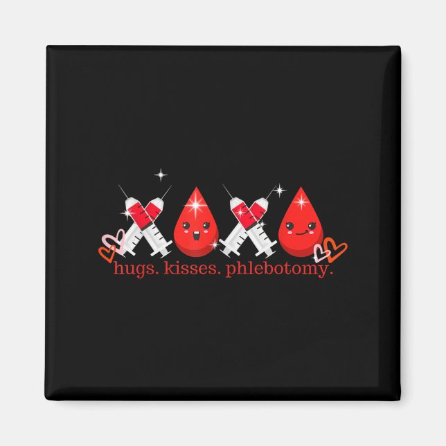 Aimant Hugs Kiss Phlebotomy Valentines Phlebotomist Lab T (Devant)