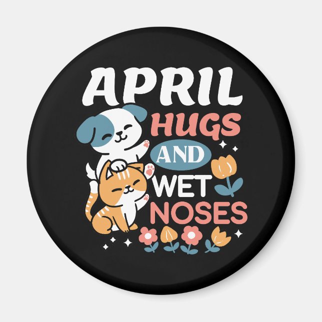 Aimant Hugs, Nez Humide et Vibes de Printemps - Animaux d (Devant)