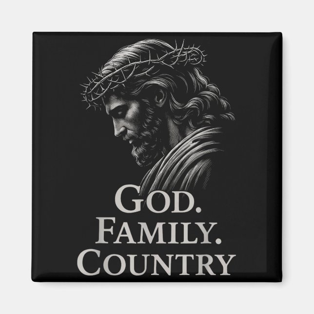 Aimant Hugvyn God Family Country Jesus Christian Faith Mi (Devant)