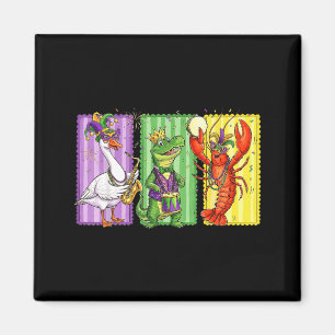 Aimant Hugvyn Mardi Gras Alligator Écrevisse