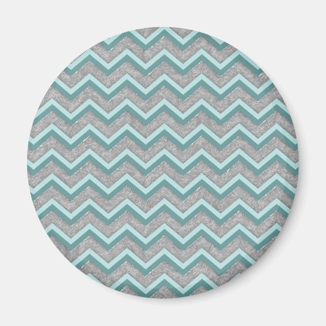 Aimant Huile d'argent et ZigZag Turquoise (Devant)