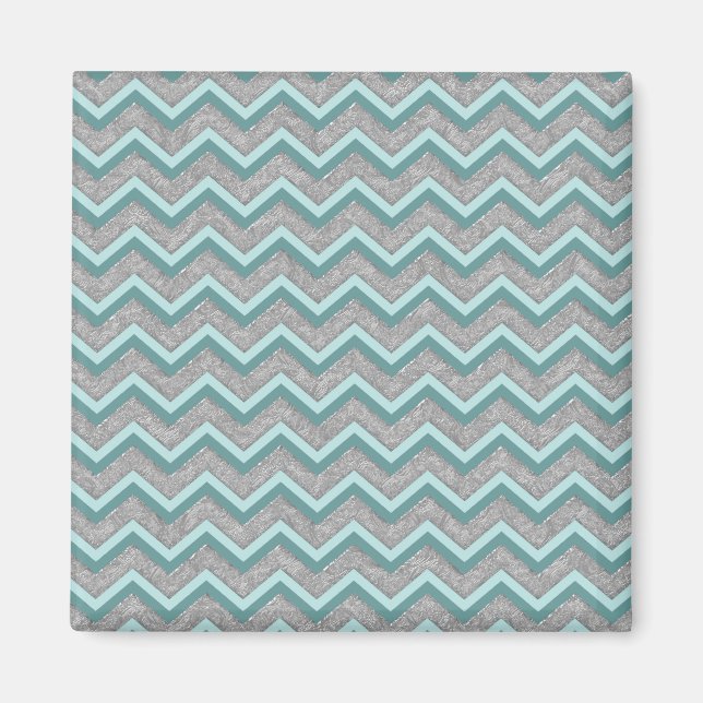 Aimant Huile d'argent et ZigZag Turquoise (Devant)