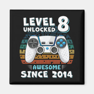 Aimant Huit 8ans Anniversaire Son garçon amusant Gamer 8e
