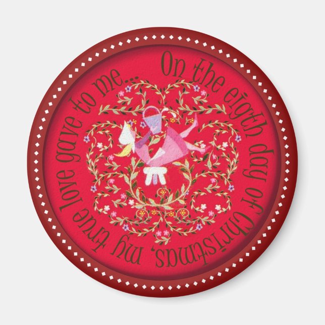 Aimant Huit bonnes une traite - 12 jours de Noël (Devant)